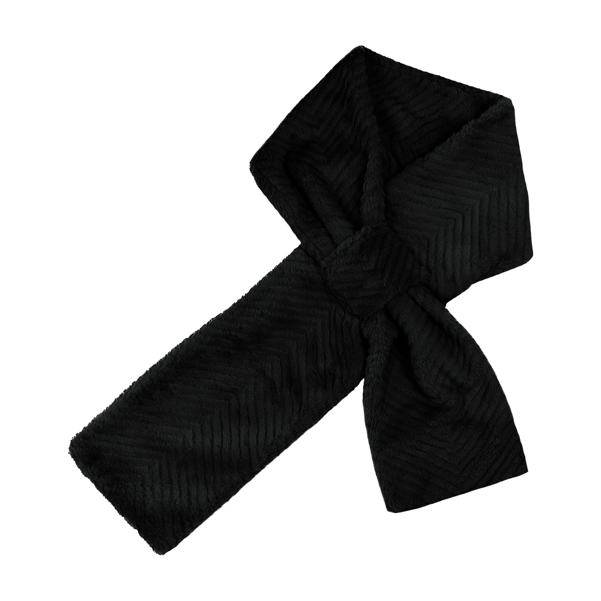 Chevron Faux Fur Pull Through Scarf