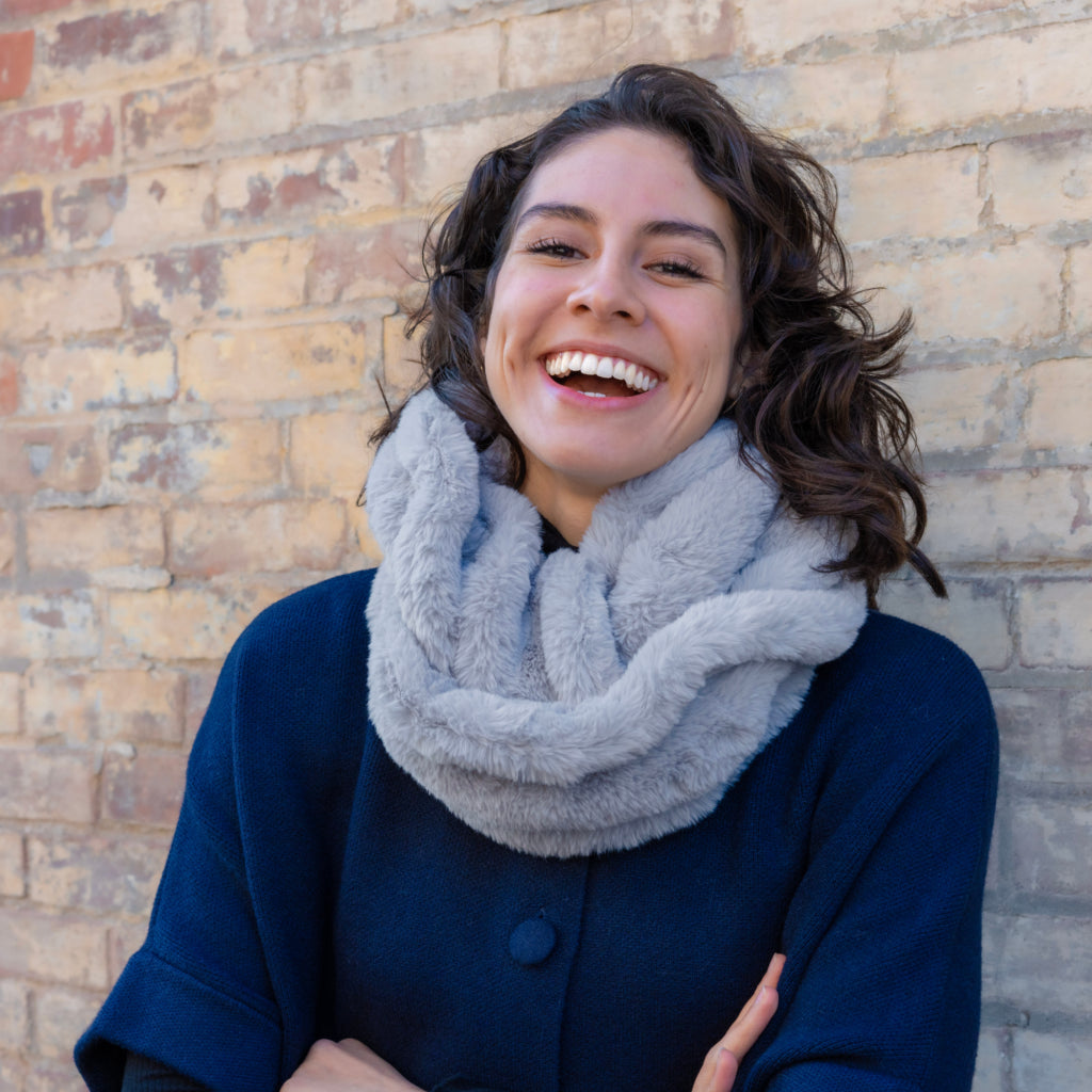 Faux Fur Rabbit Ruffle Scarf