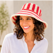 Adjustable Wide Brim Striped Hat