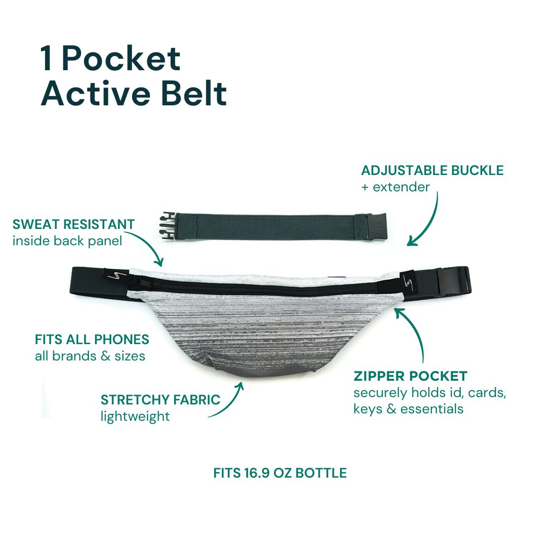 1 Pocket Active Belt Gray Blitz