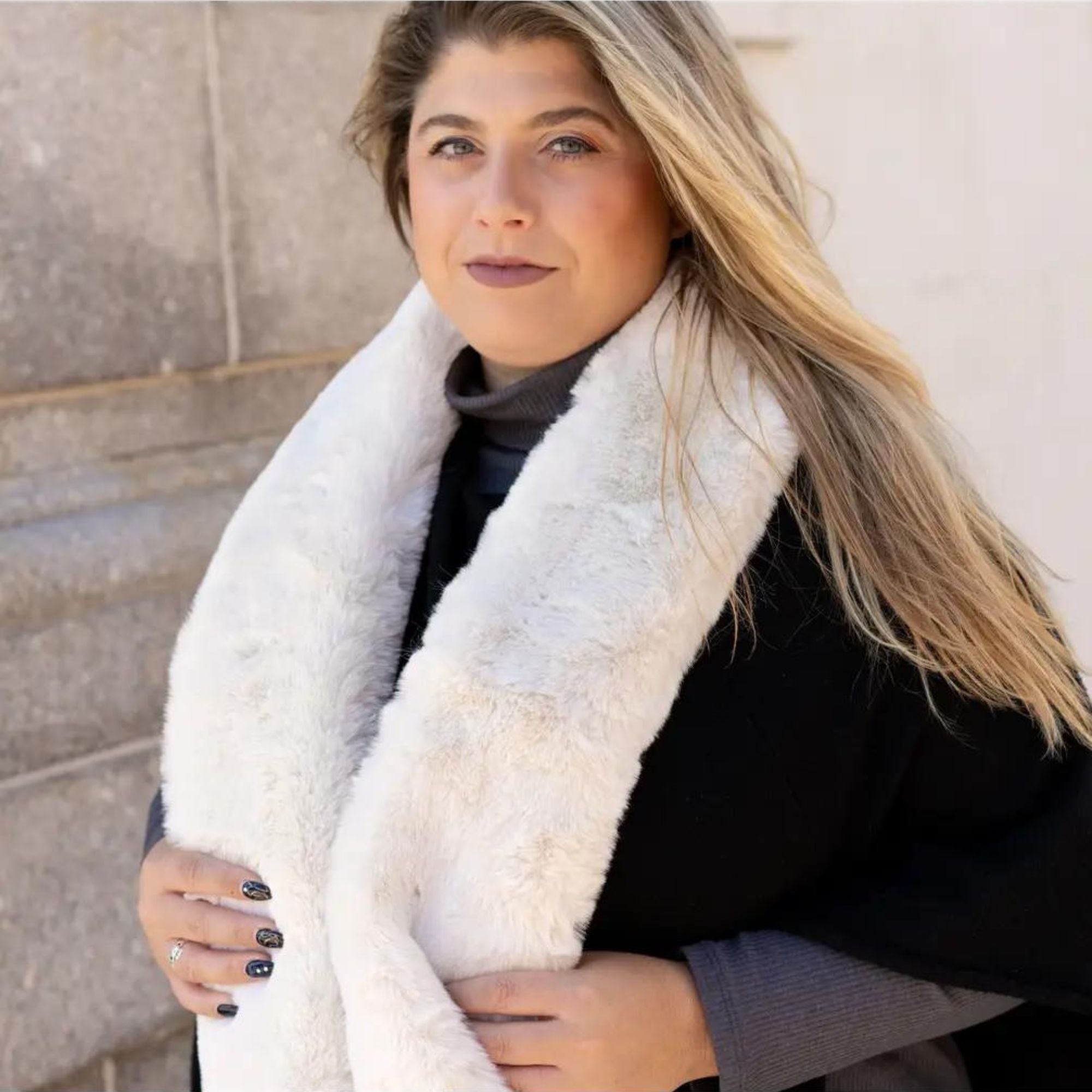 Faux Bunny Fur Infinity Scarf