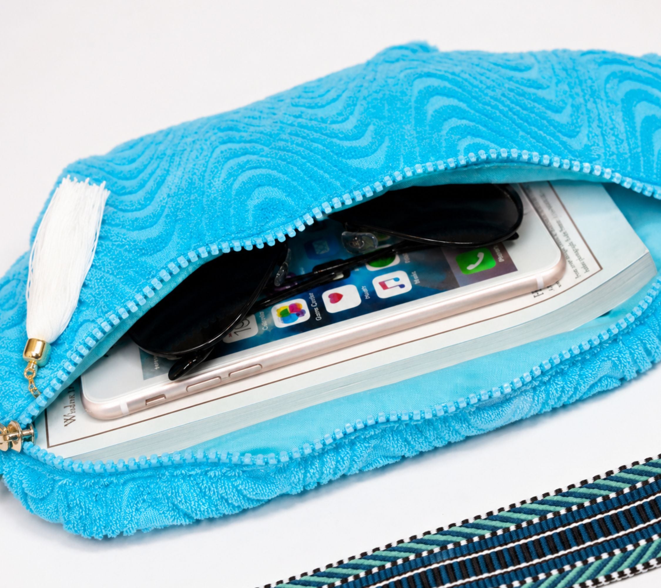 Sprigs Terrycloth Cross Body Bag With Guitar Strap