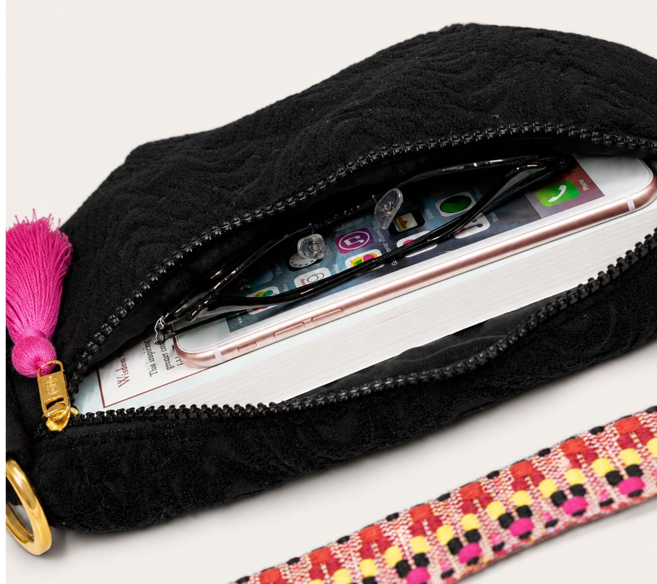 Sprigs Terrycloth Cross Body Bag With Guitar Strap