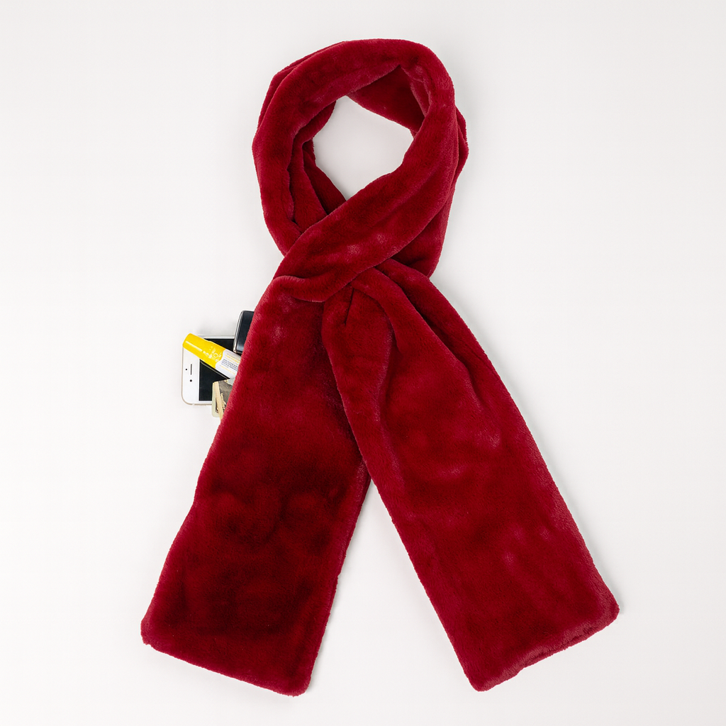 Sprigs Faux Fur Scarf With Hidden Pocket