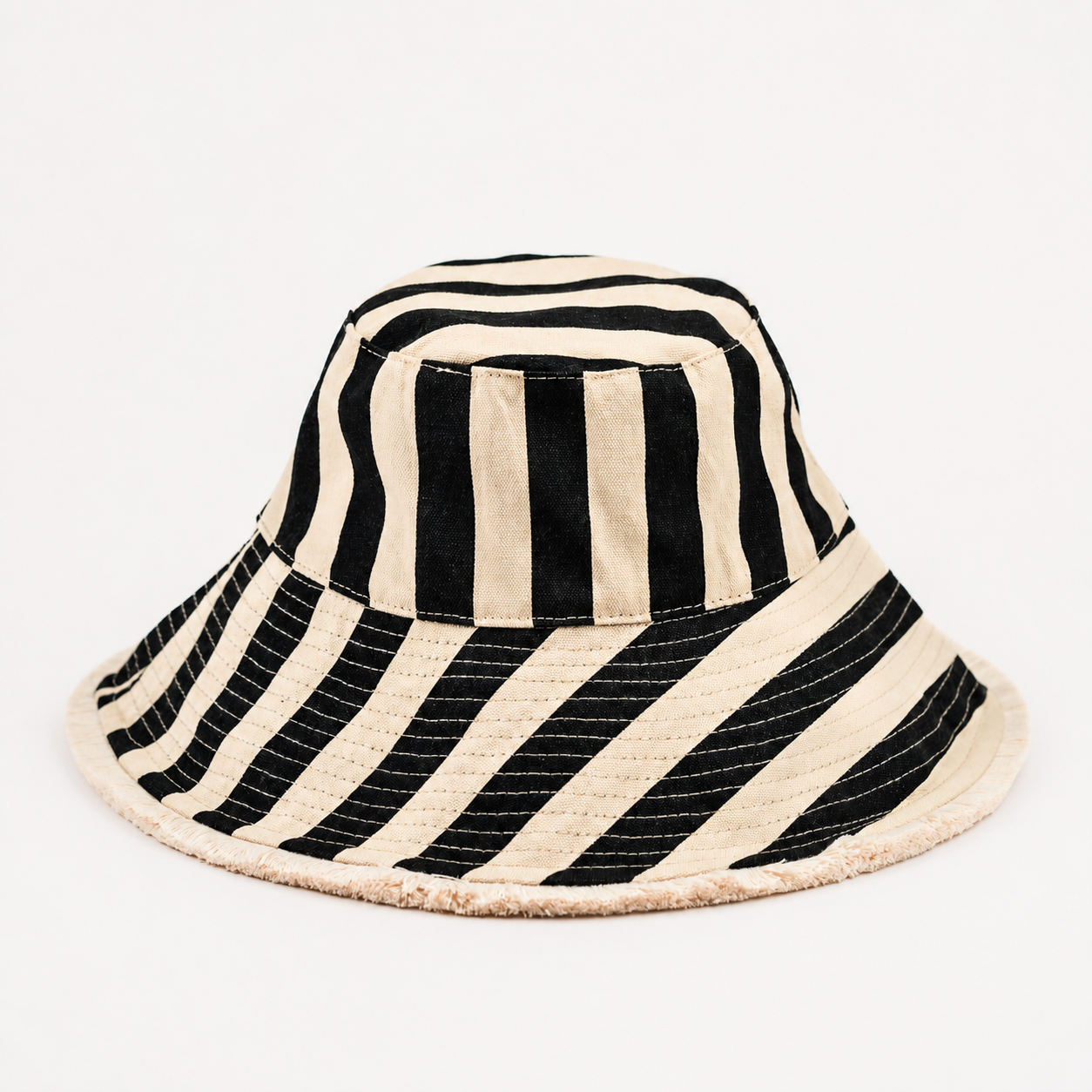 Adjustable Wide Brim Striped Hat