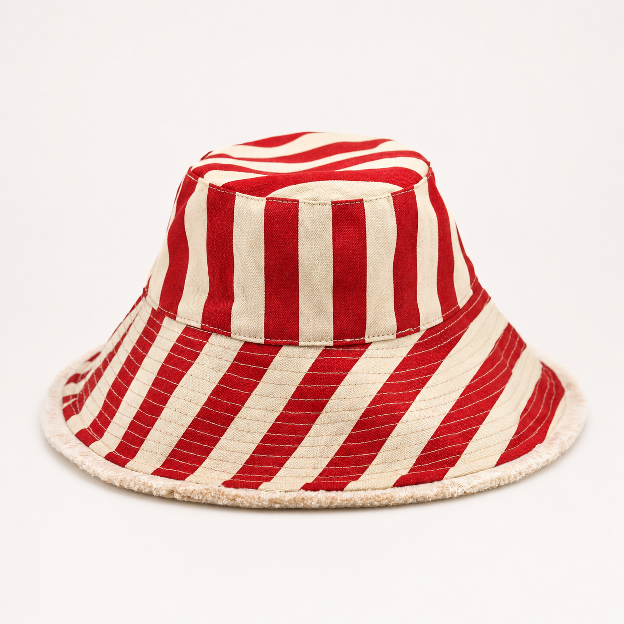 Adjustable Wide Brim Striped Hat