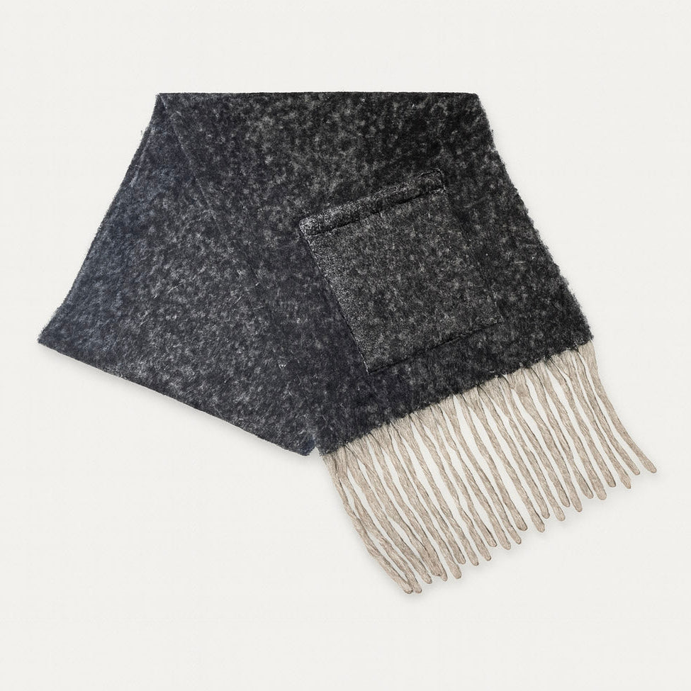 Extra Long Fringe Scarf With Pocket