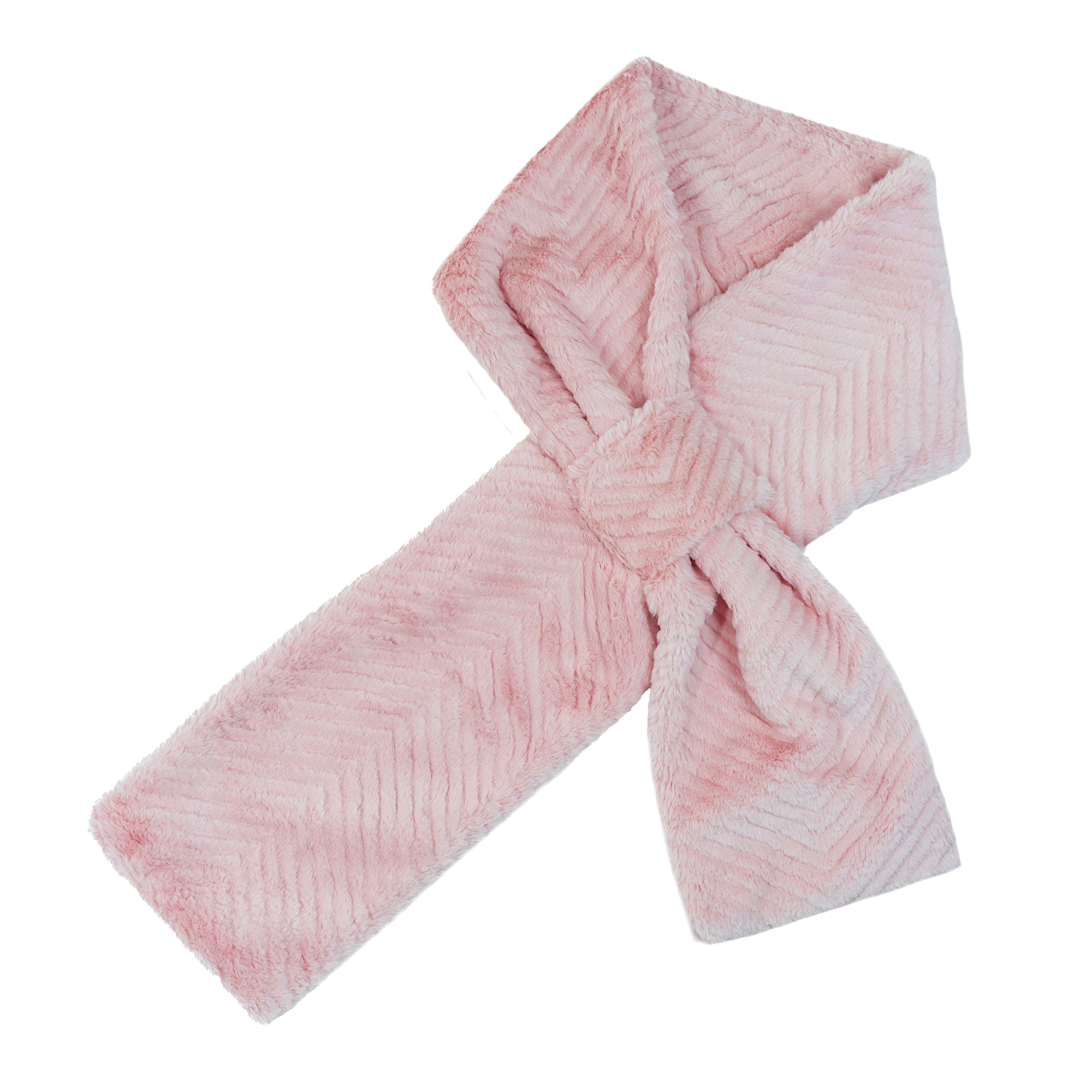 Chevron Faux Fur Pull Through Scarf