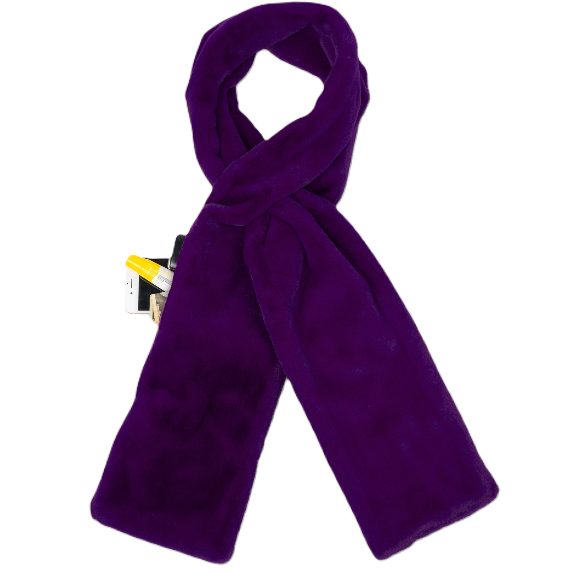 Sprigs Faux Fur Scarf With Hidden Pocket