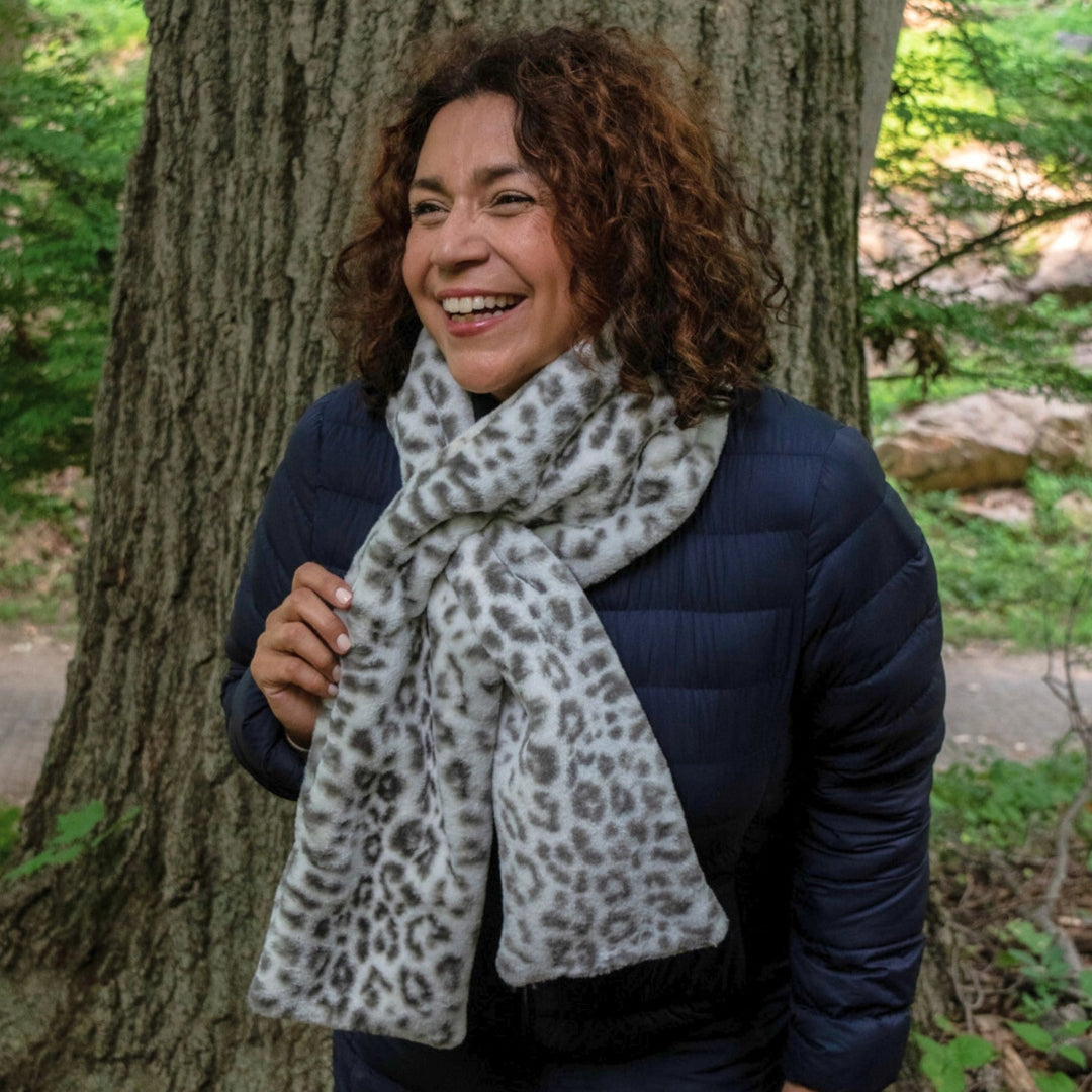 Sprigs Faux Fur Scarf With Hidden Pocket