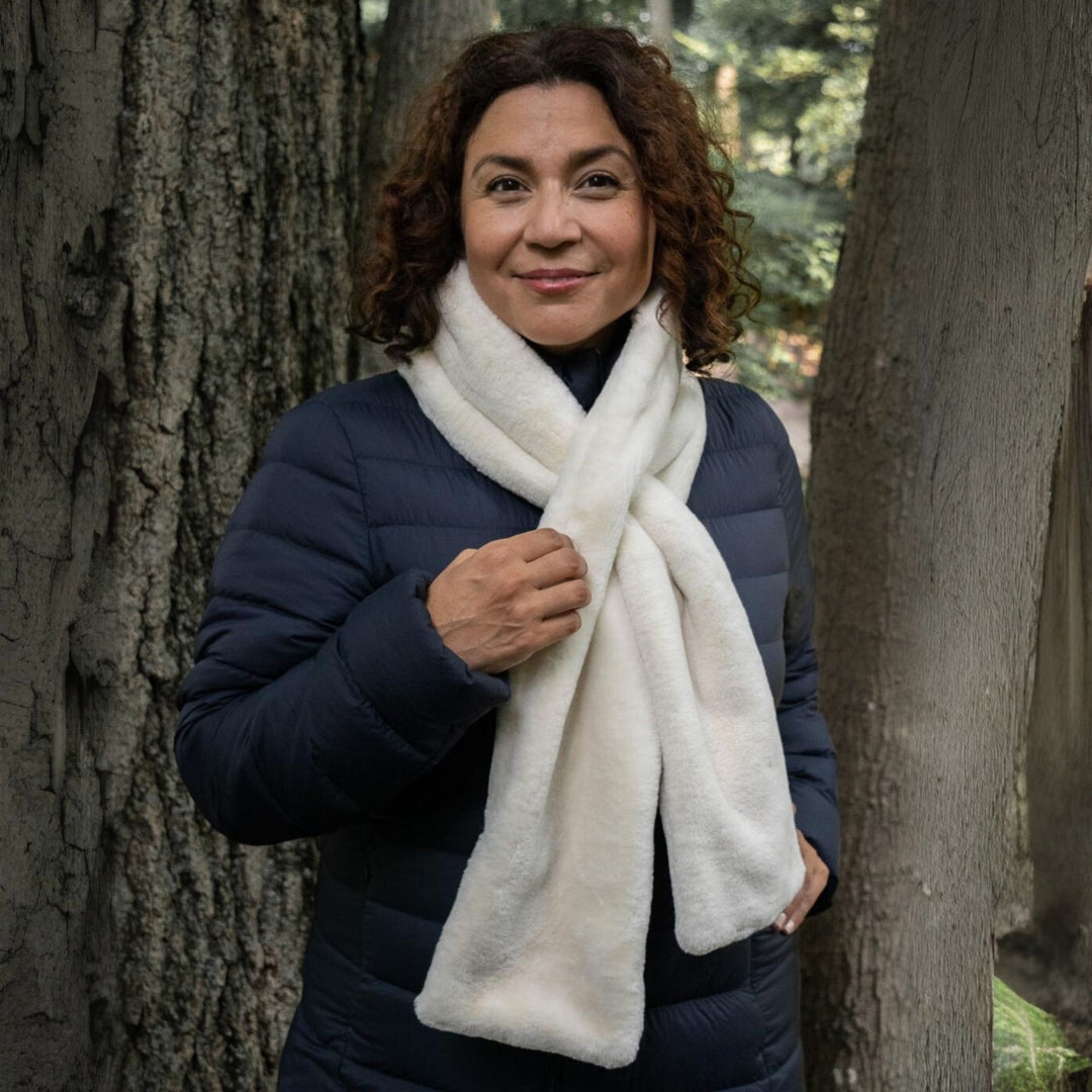 Sprigs Faux Fur Scarf With Hidden Pocket
