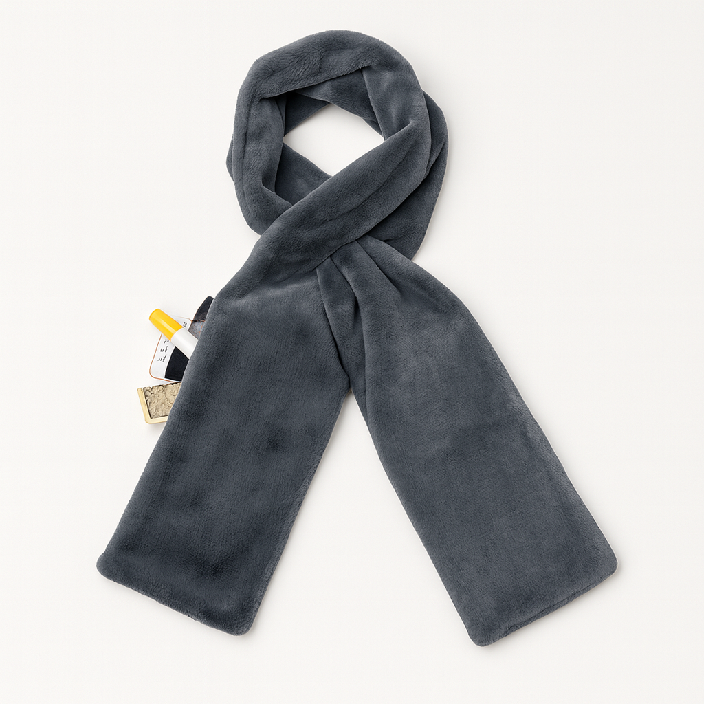 Sprigs Faux Fur Scarf With Hidden Pocket