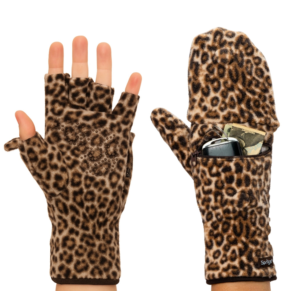 Sprigs Multi Mitt Gloves With Pocket Leopard