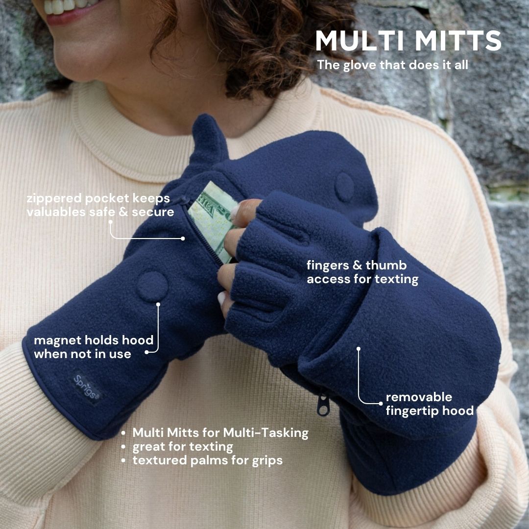 mitt handschuhe Sprigs Multi Mitt Gloves With Pocket Solid Black