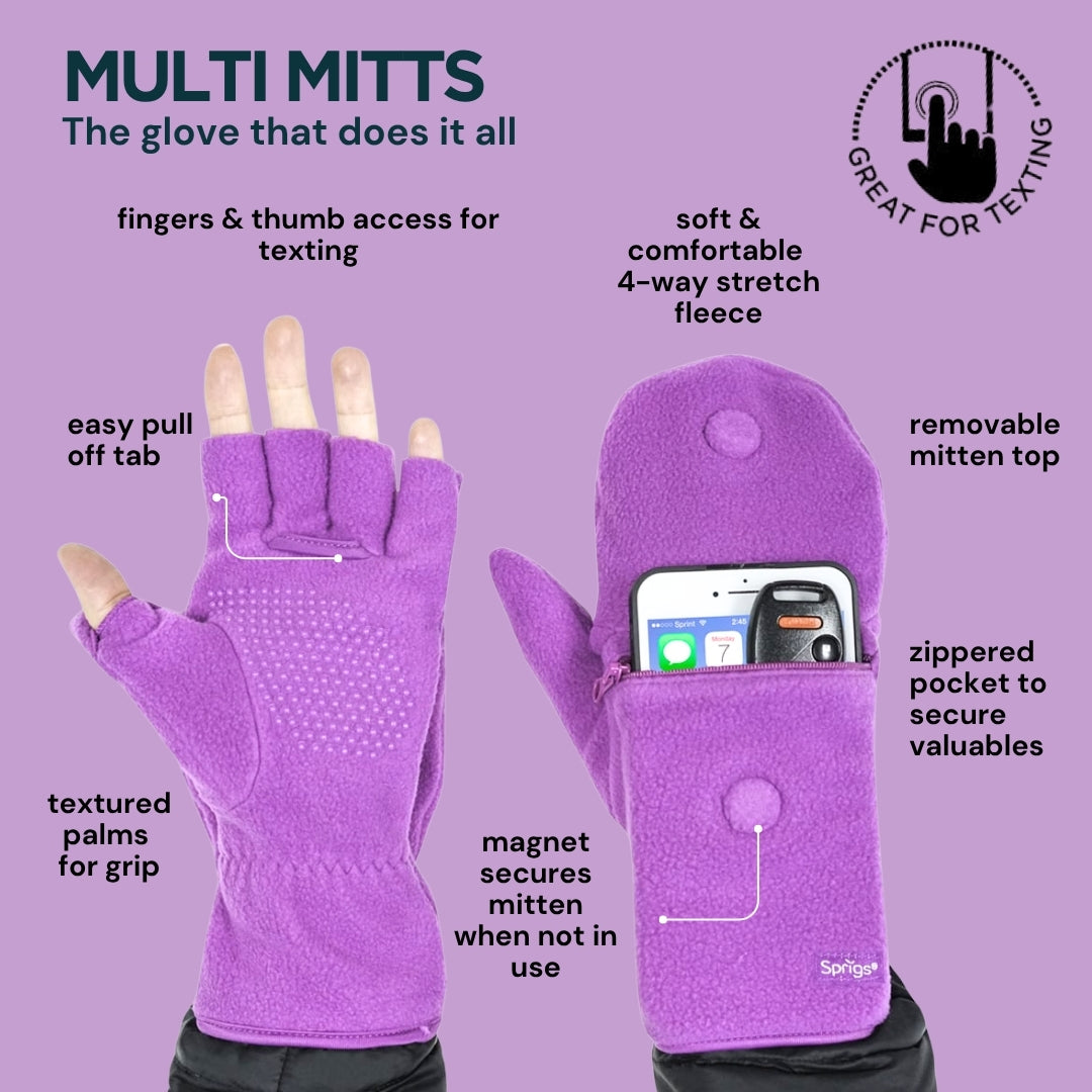 Sprigs Multi Mitt Gloves With Pocket Solid