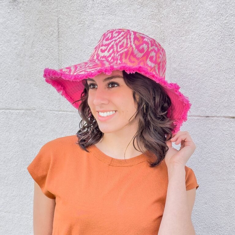 Ikat Reversible Wide Brim Bucket Hat