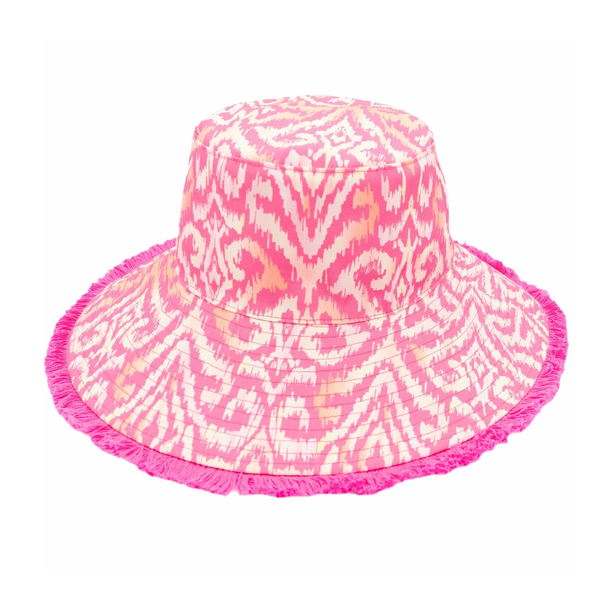 Ikat Reversible Wide Brim Bucket Hat