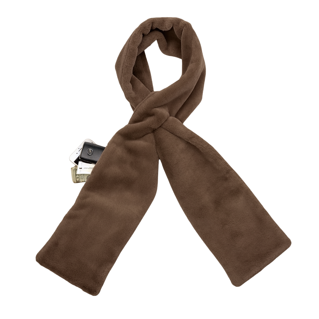 Sprigs Faux Fur Scarf With Hidden Pocket