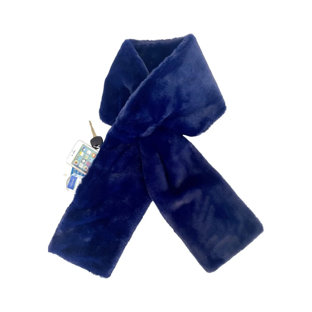 Sprigs Faux Fur Scarf With Hidden Pocket