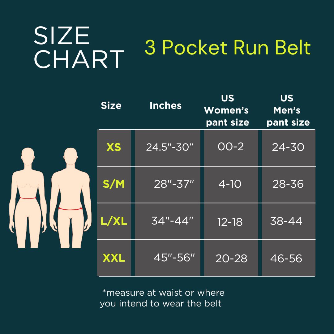 3 Pocket Run Belt Solid