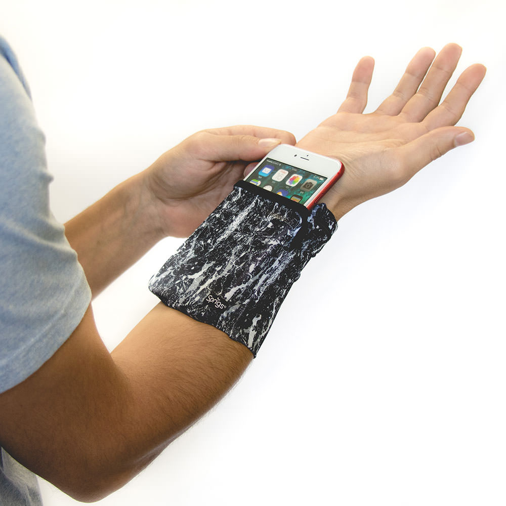 2 Pocket Marble Wrist Wallet