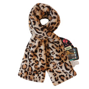 Faux Fur Scarf With Hidden Pocket - Leopard
