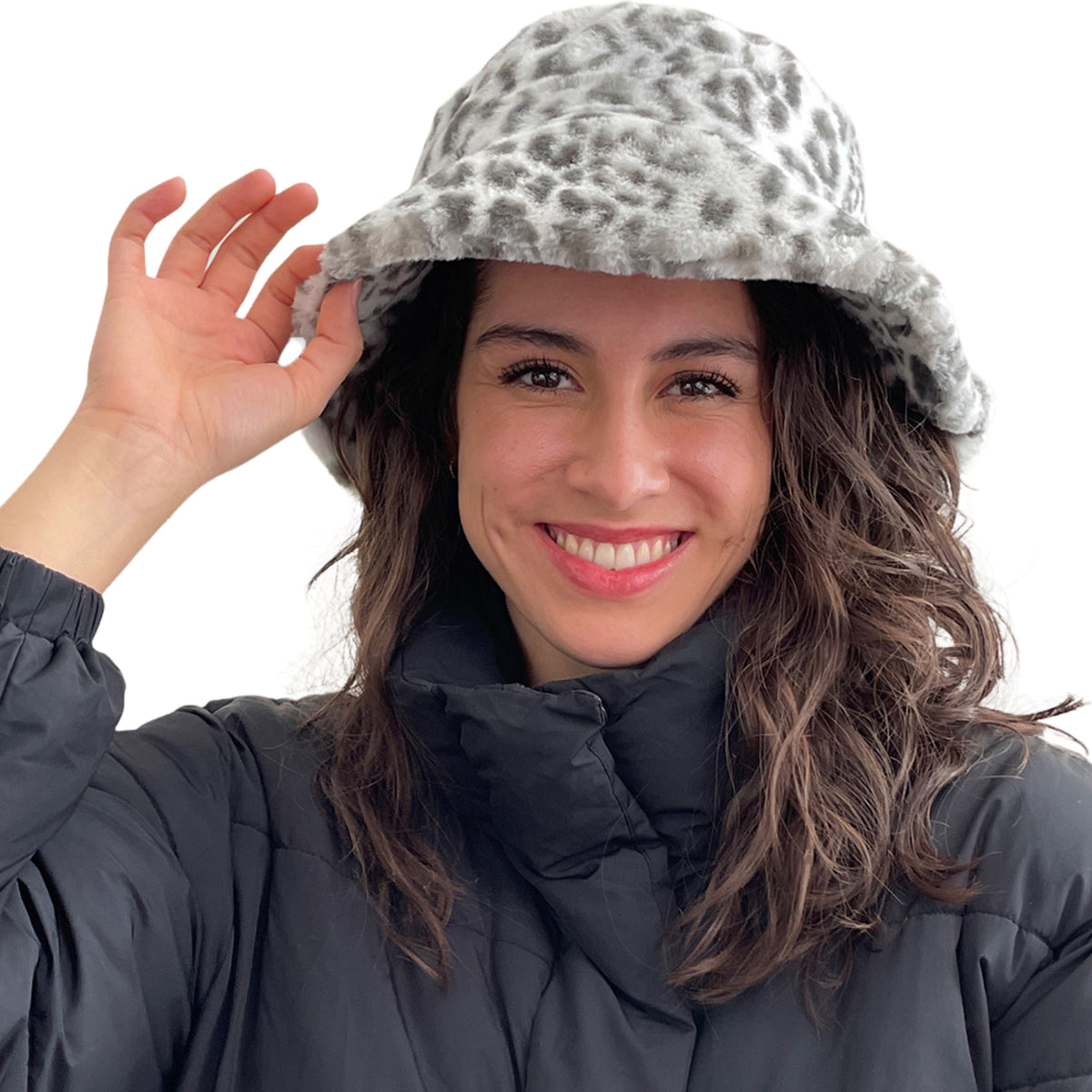 Sprigs Faux Fur Reversible Bucket Hat (Bundle) Sprigs Reversible Faux Fur and Boucle Bucket Hat on QVC  main image 2