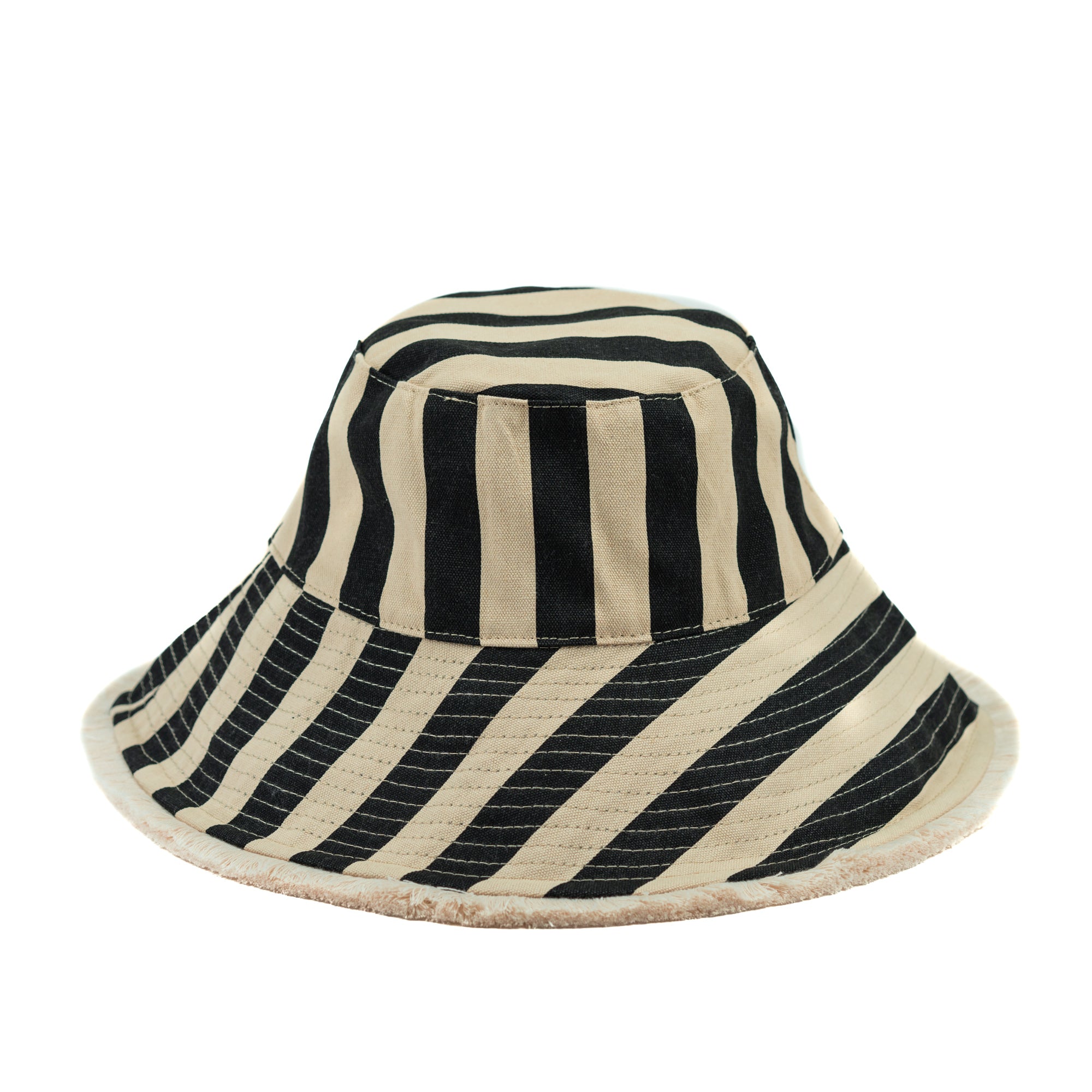 Adjustable Wide Brim Striped Hat