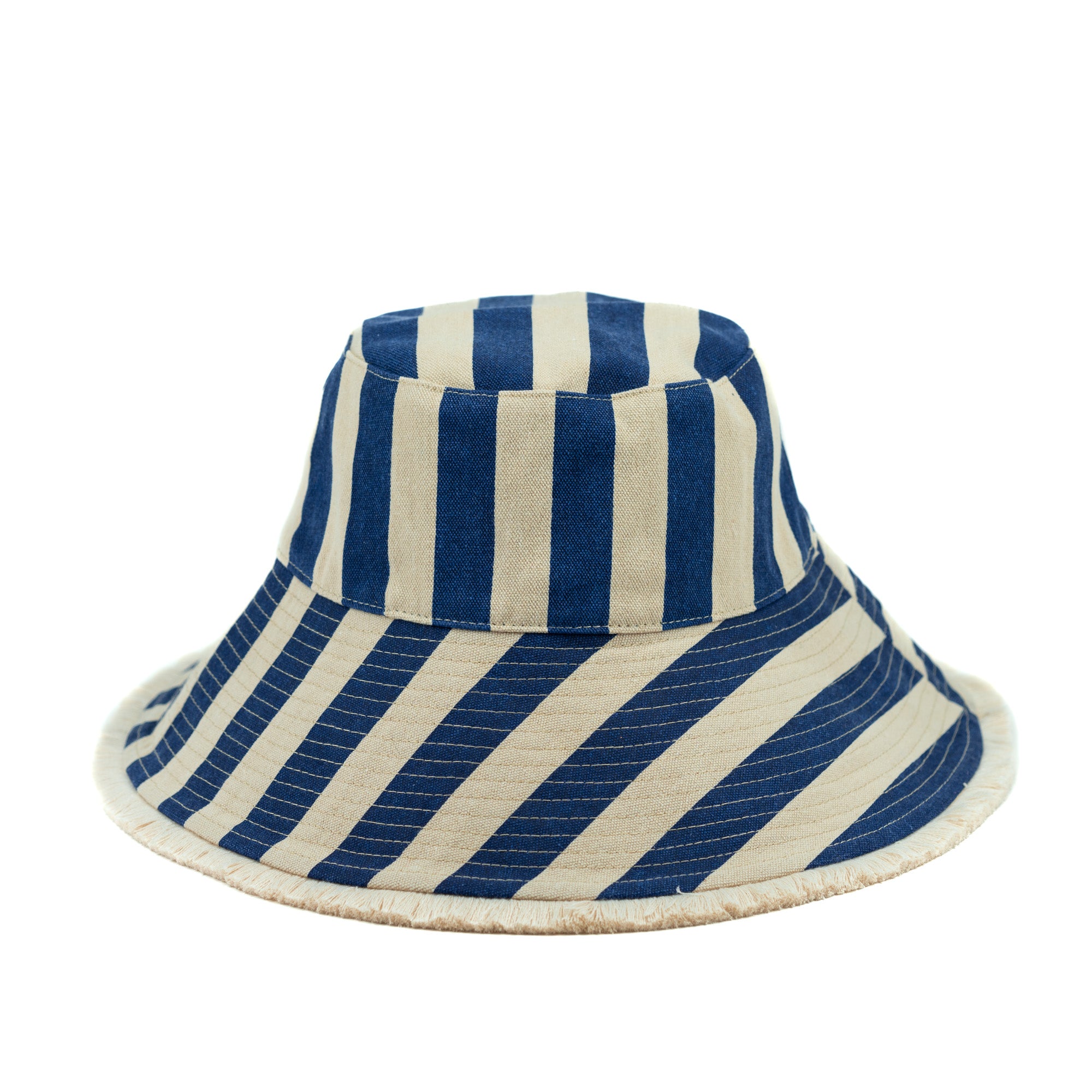 Adjustable Wide Brim Striped Hat