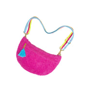 Terrycloth Cross Body Bag With Guitar Strap - Orchid