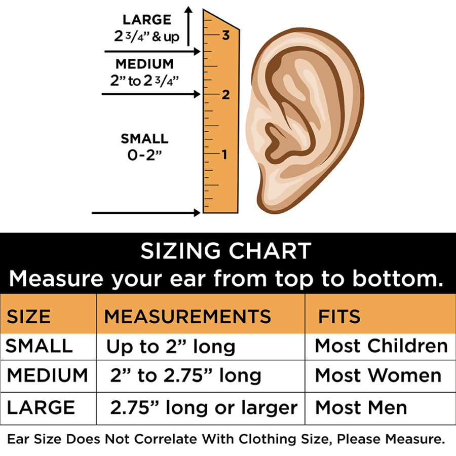 Ear Size Chart Over 1 Inch