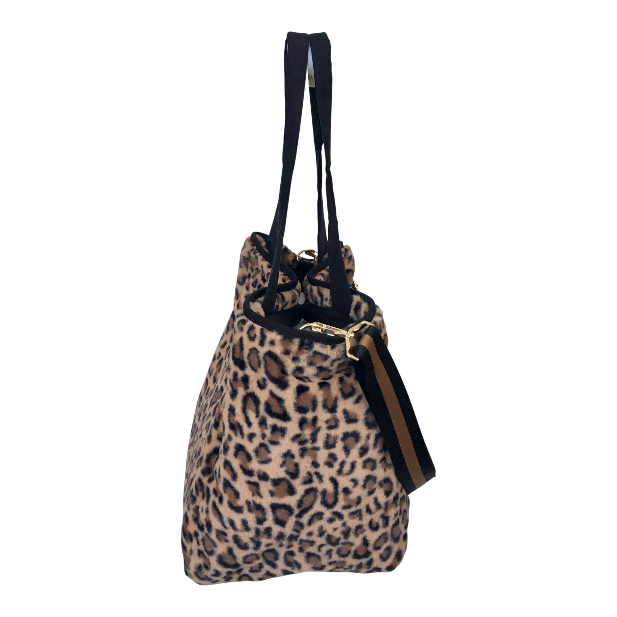 Cow print tote bag with removable strap