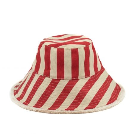 Adjustable Wide Brim Striped Hat Black Stripe