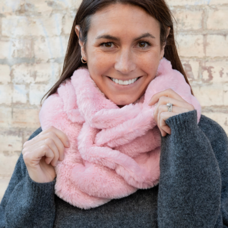 Pink faux best sale fur scarf