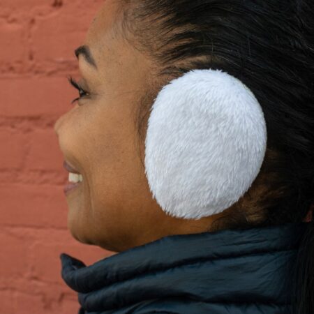 Winter Warm Earmuffs For Women Soft Faux Fur Cute Star Pattern Ear